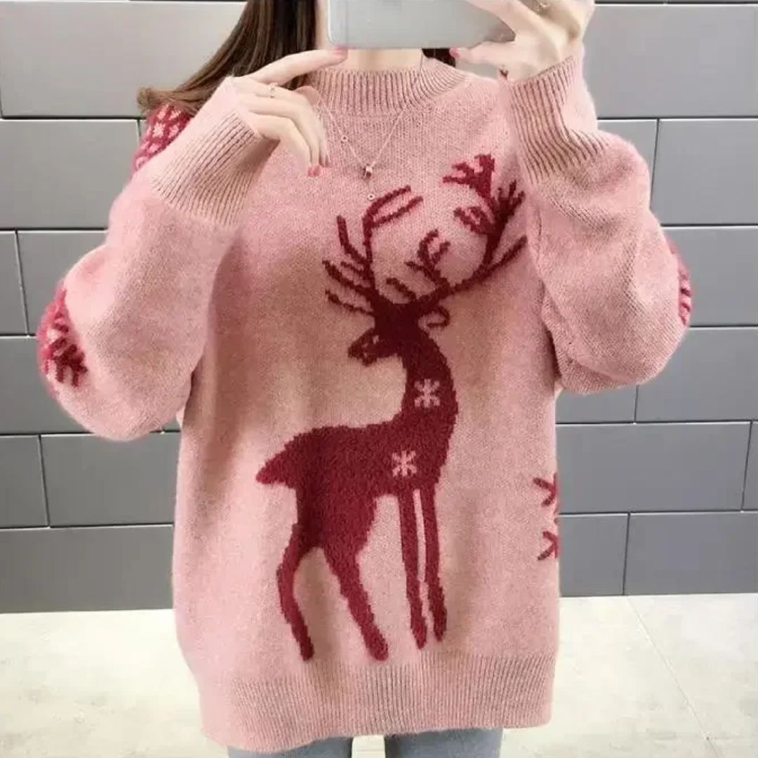 Manuela | Dameswintertrui met rendierpatroon