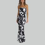 Strapless maxi-jurk met luchtige pasvorm