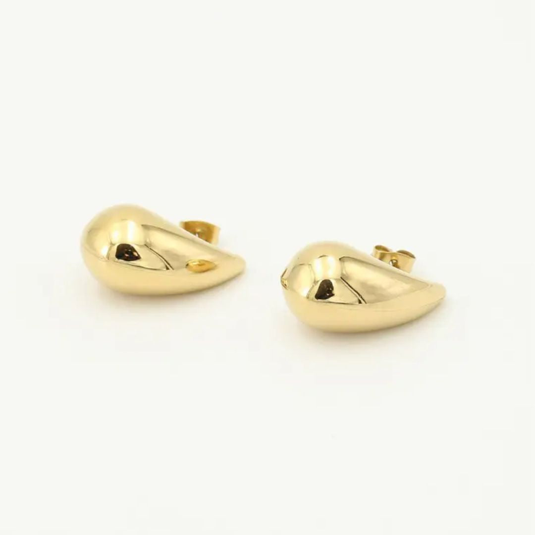 Vergulden teardrop oorbellen (25 mm)