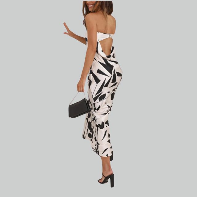 Strapless maxi-jurk met luchtige pasvorm