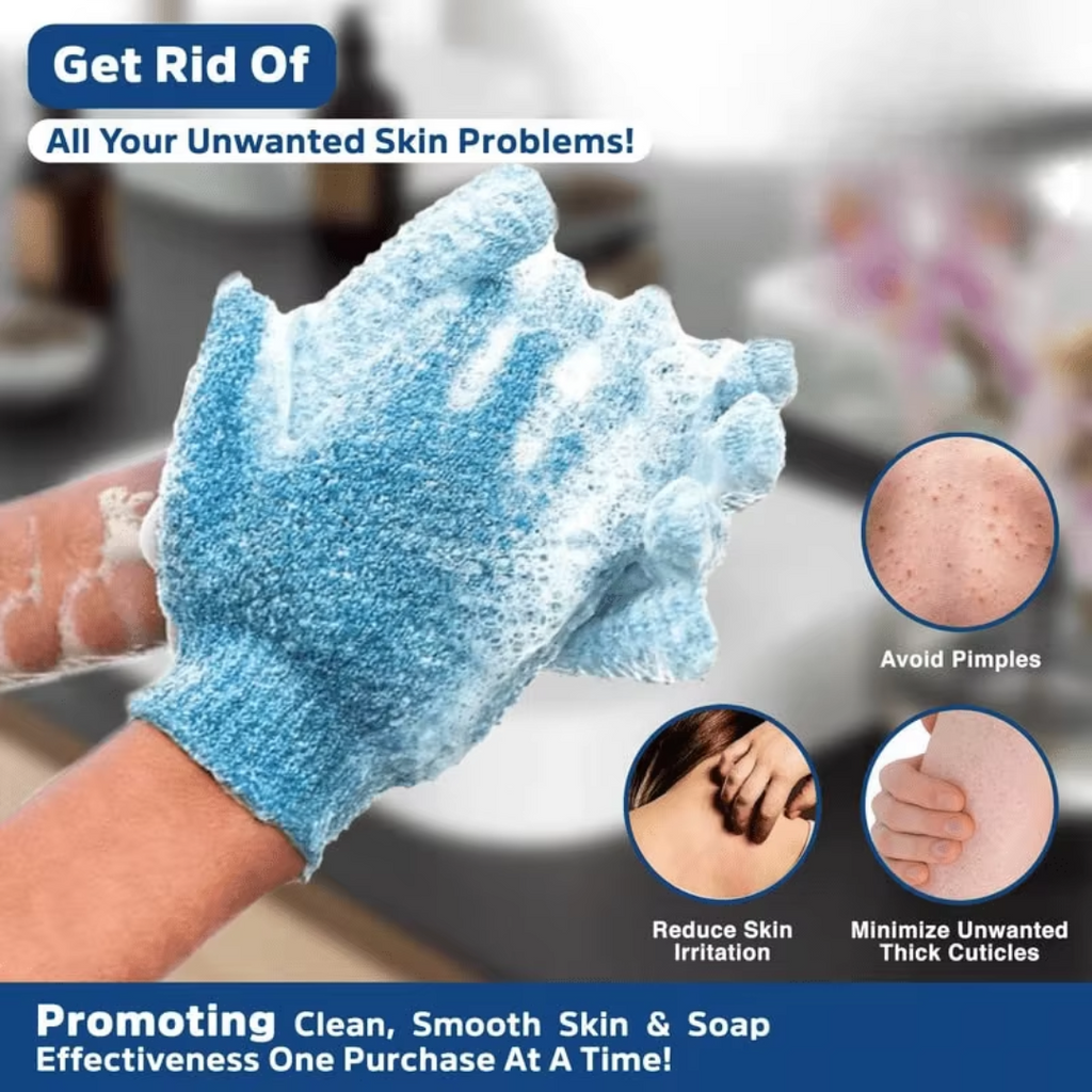 Exfoliërende badhandschoenen, set van 2