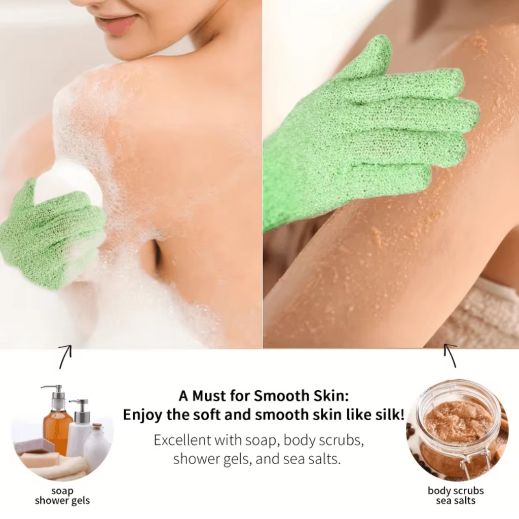 Exfoliërende badhandschoenen, set van 2