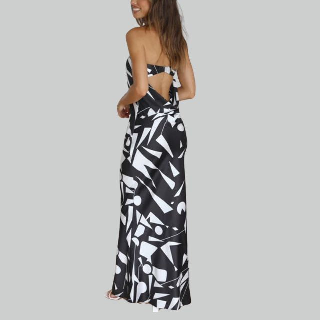 Strapless maxi-jurk met luchtige pasvorm