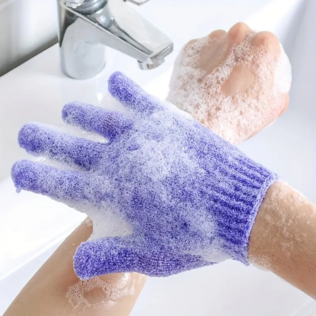 Exfoliërende badhandschoenen, set van 2
