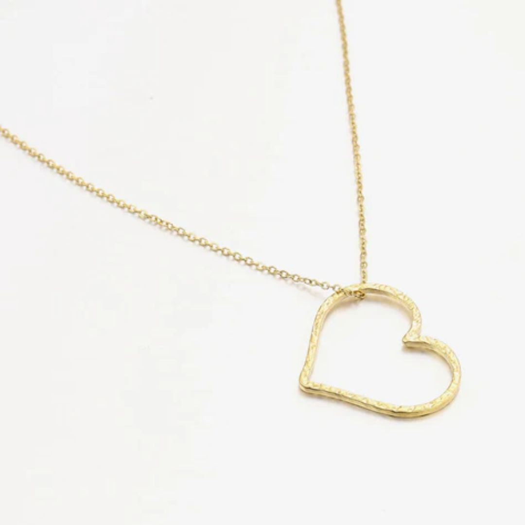 Grote open hart ketting