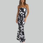 Strapless maxi-jurk met luchtige pasvorm