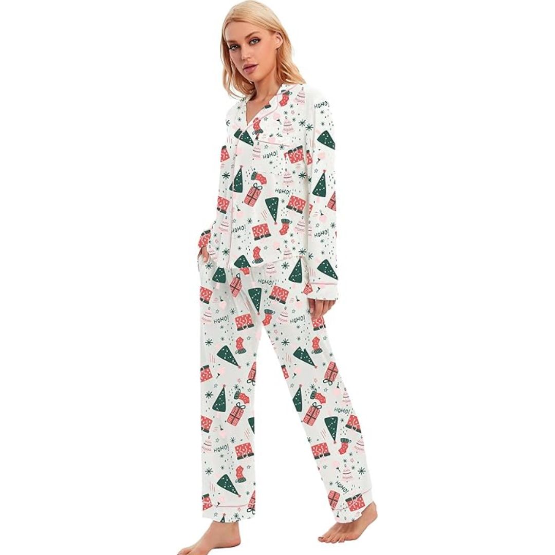 Katoenen kerst pyjama voor dames