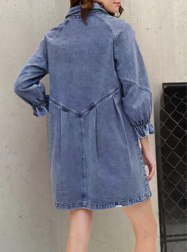 Denim jurk met lange mouwen – Noor