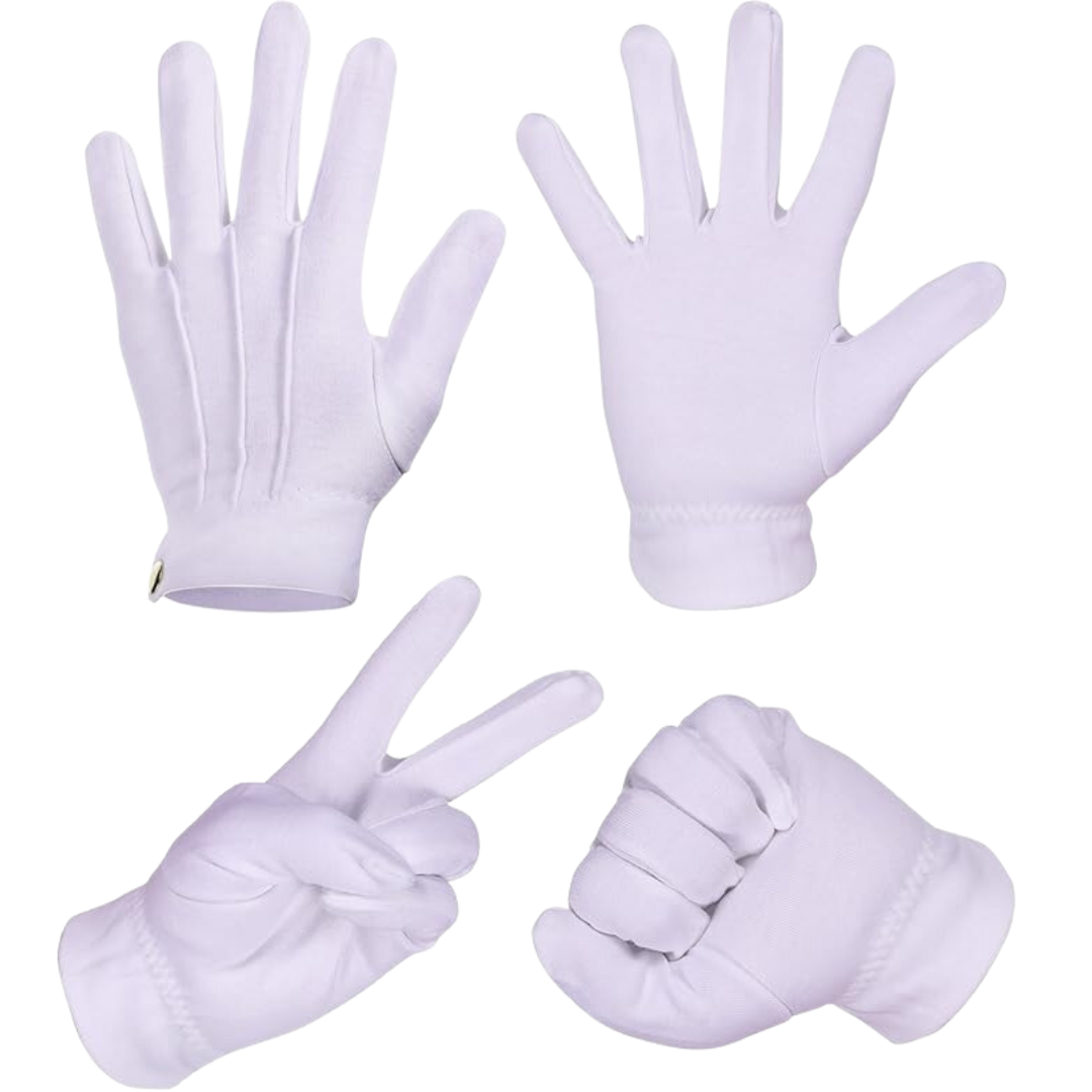 Witte katoenen handschoenen voor formele stijl