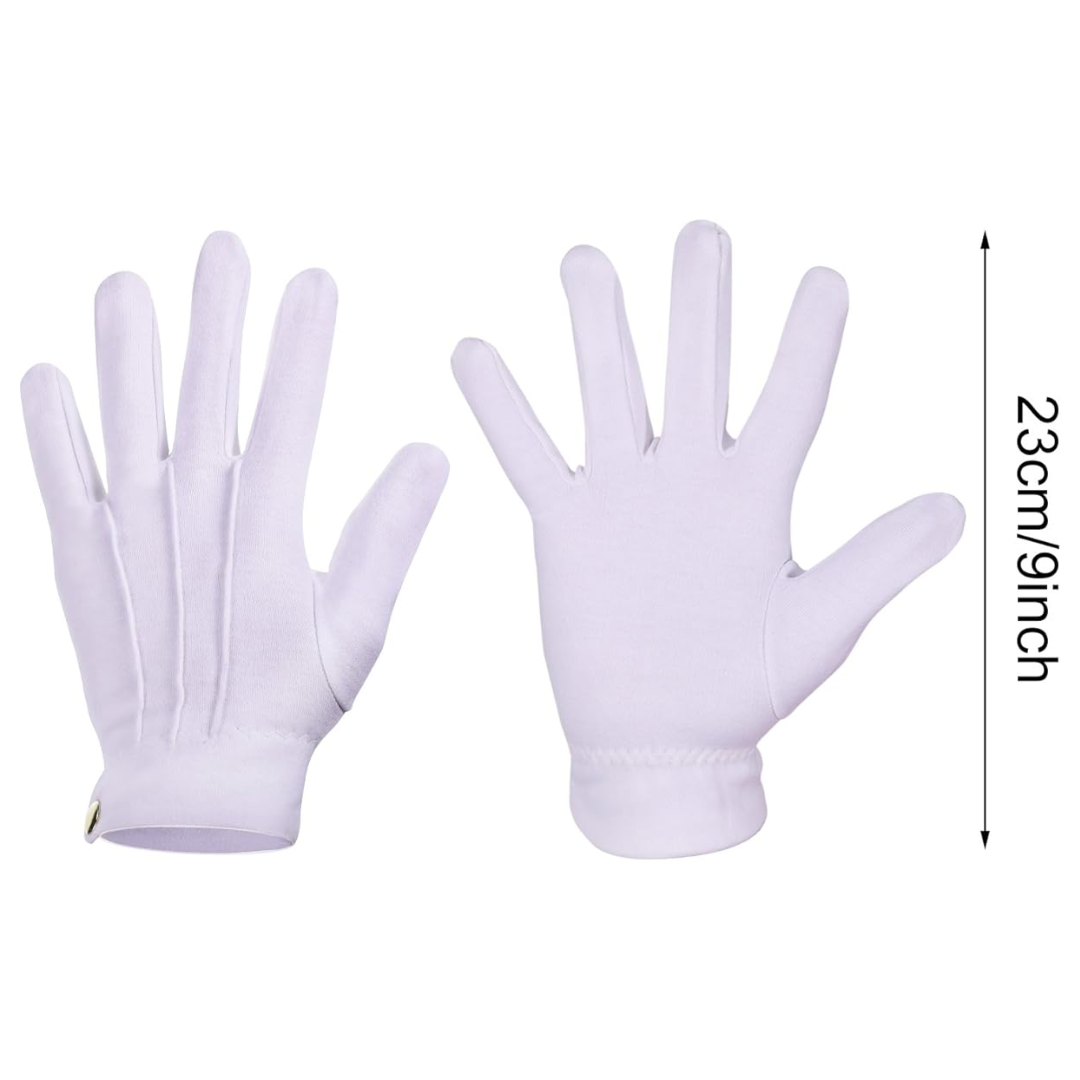 Witte katoenen handschoenen voor formele stijl