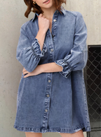 Denim jurk met lange mouwen – Noor