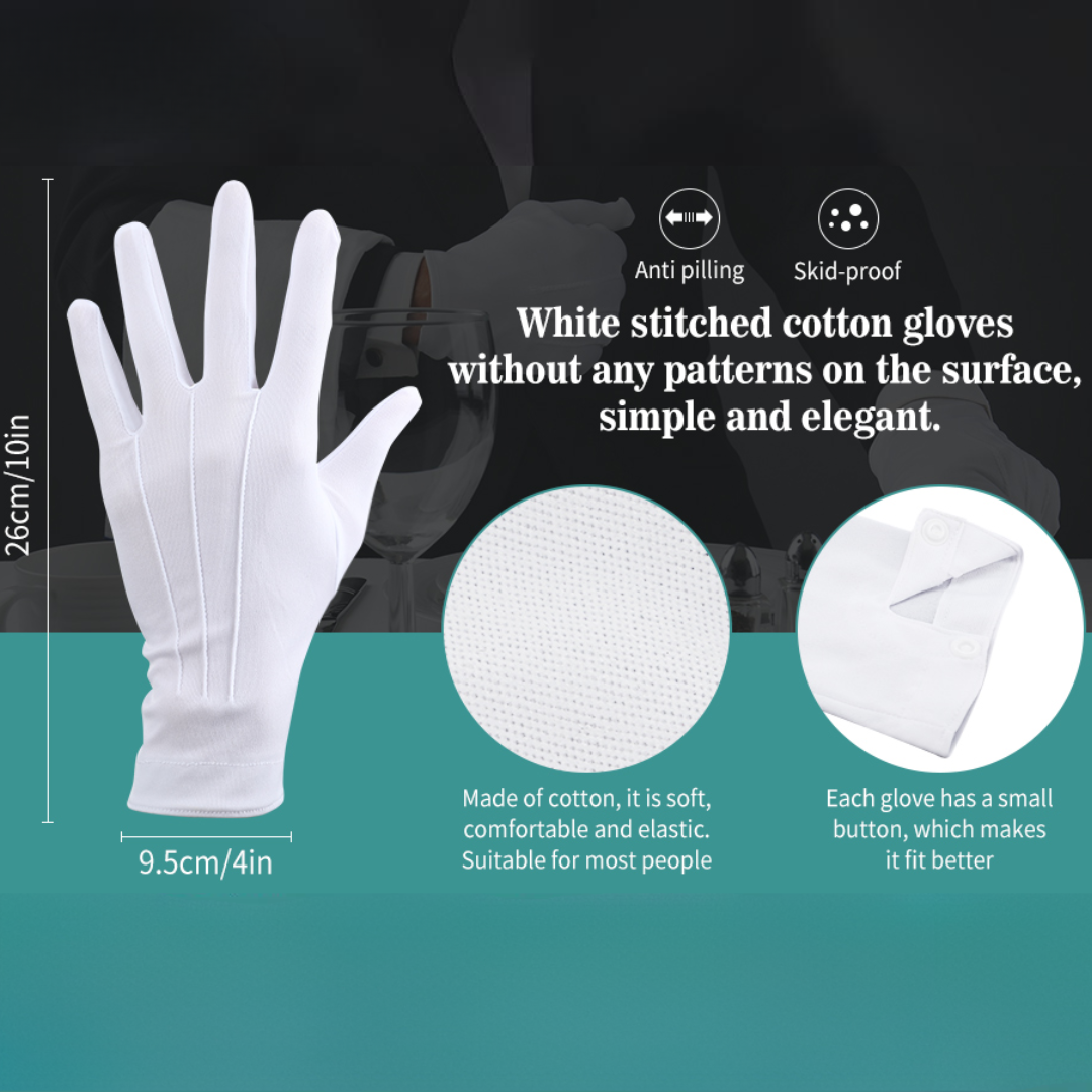 Witte katoenen handschoenen voor formele stijl