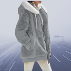 Casual fleece vest met capuchon