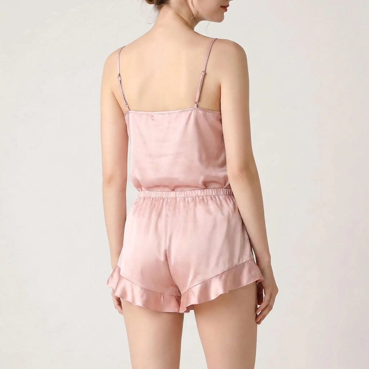 Pyjama shortset met V-hals