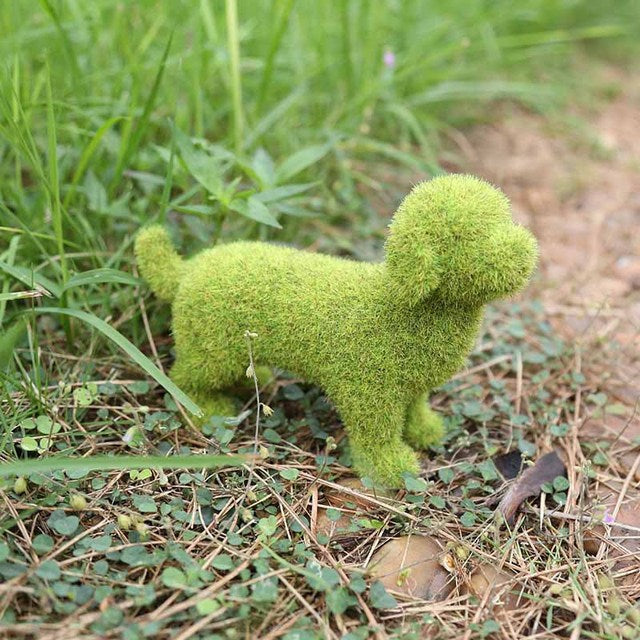 Groene gevlokte dierendecoratie voor buiten