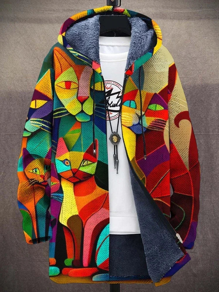 Dames jas met artistieke print