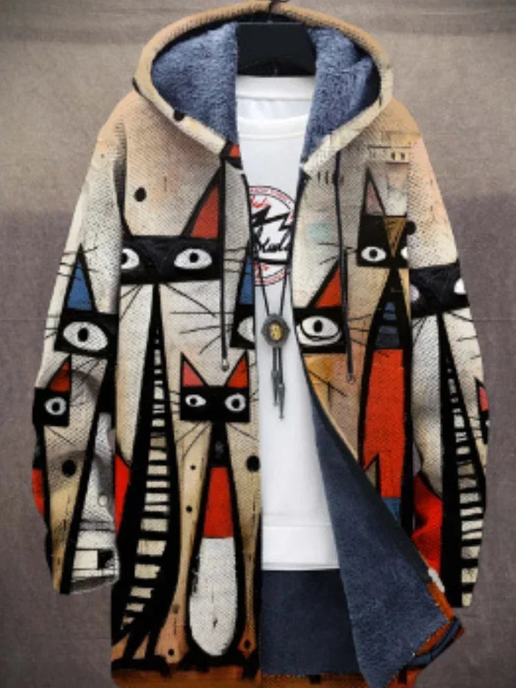 Dames jas met artistieke print