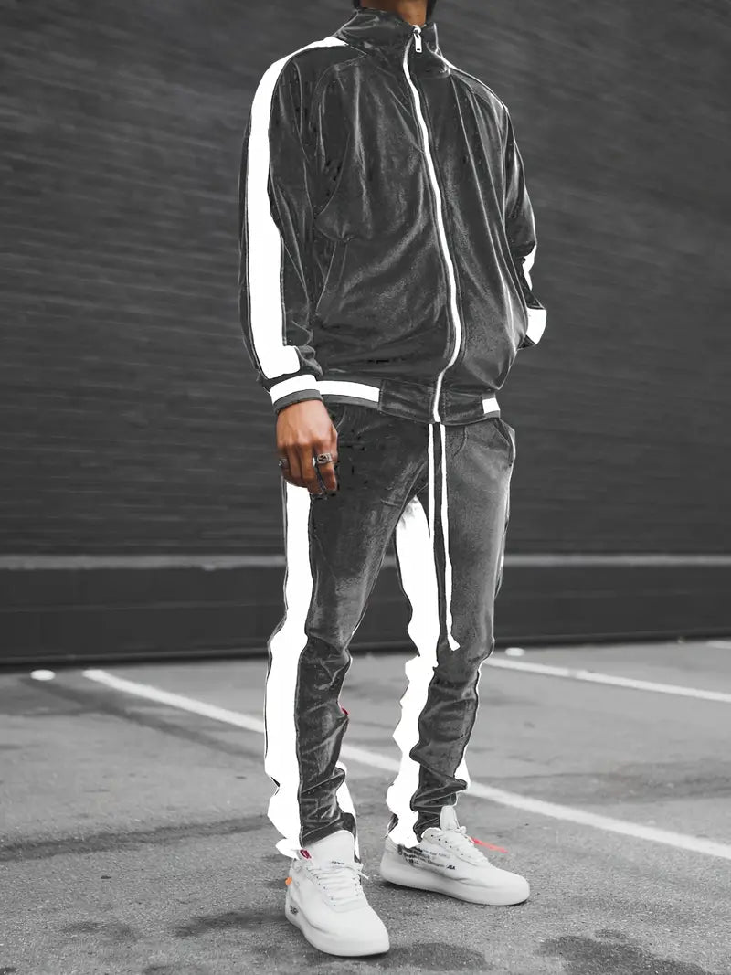 Fluwelen joggingset in retrostijl