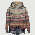 Warme dames hoodie met patroon
