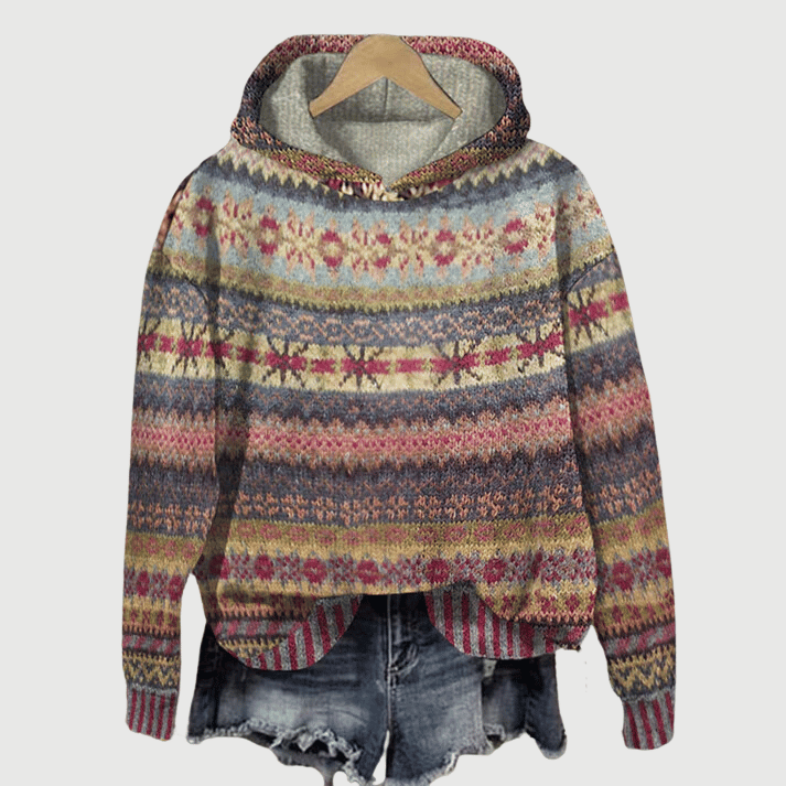 Warme dames hoodie met patroon