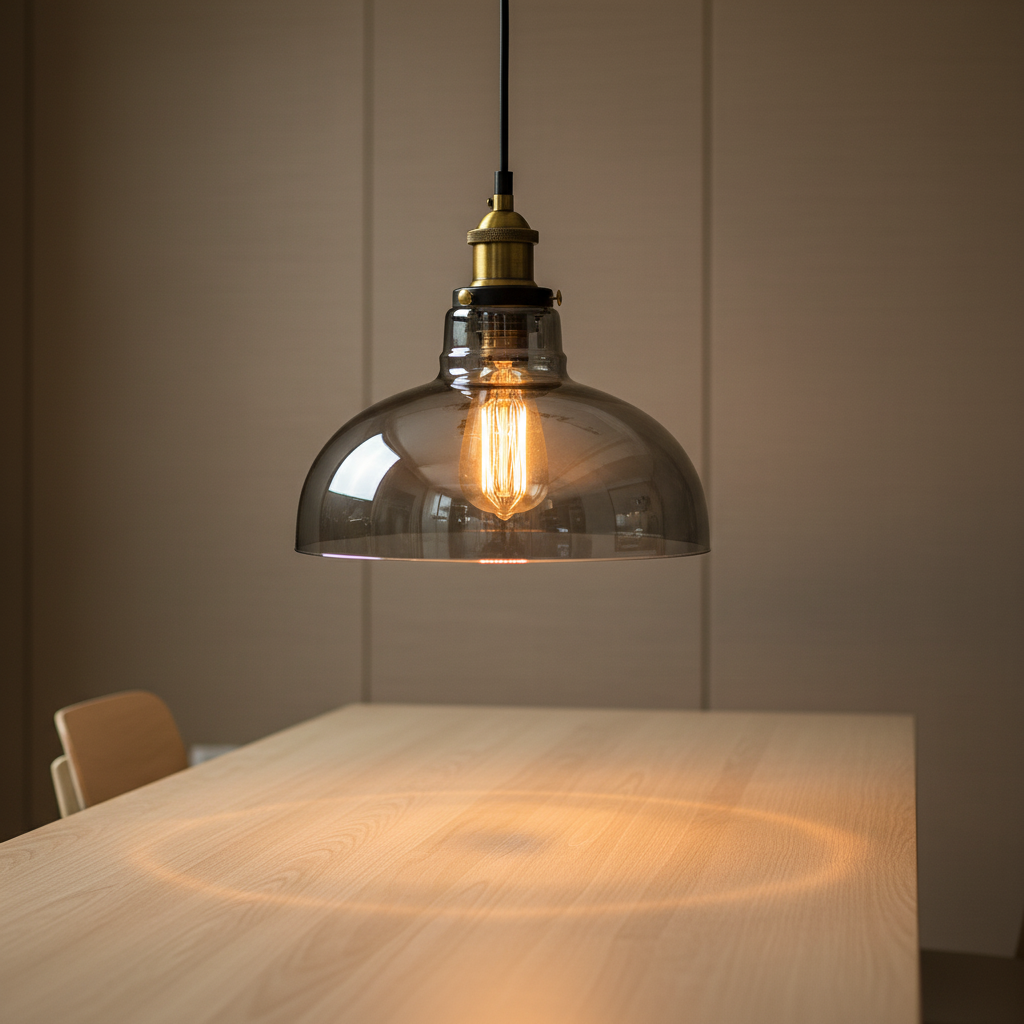 Vintage industriële glazen hanglamp