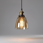 Vintage industriële glazen hanglamp