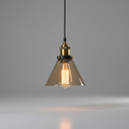 Vintage industriële glazen hanglamp