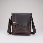 Vintage volnerf leren schoudertas