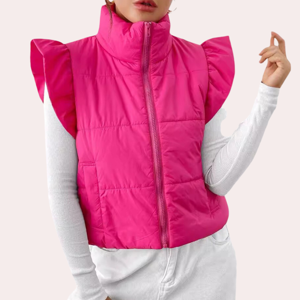 Korte gewatteerde damesbodywarmer