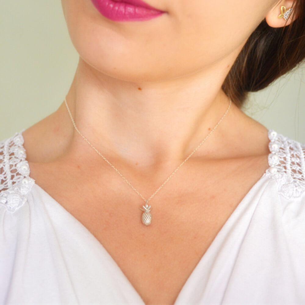 Ananas bedel ketting – materiaal: Metaal, zinklegering — afbeelding 8