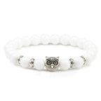 Bedelarmband met natuurstenen en uil