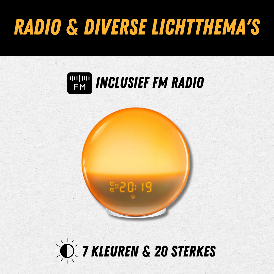 Natuurlijke wekkerradio met wake-up light