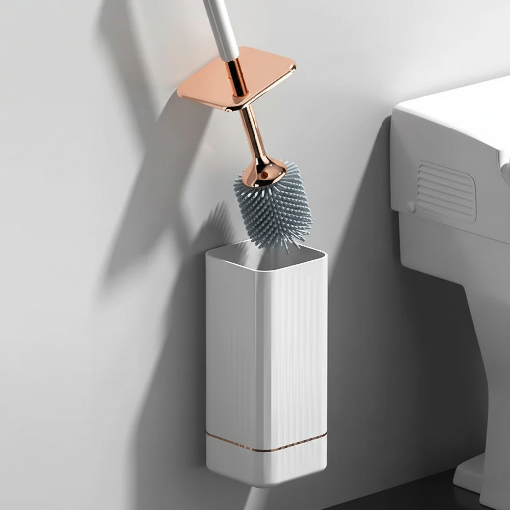 Muur gemonteerde toiletborstel kunststof