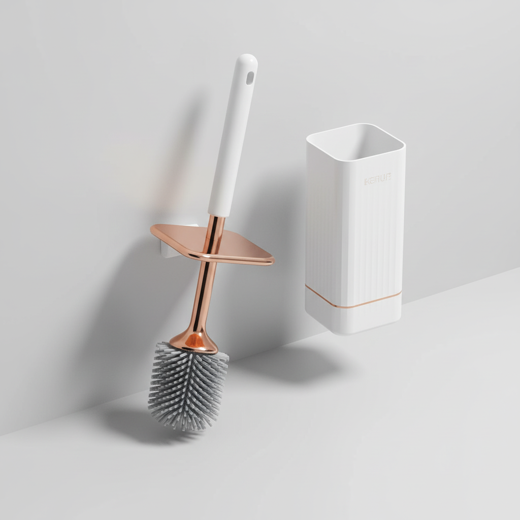 Muur gemonteerde toiletborstel kunststof