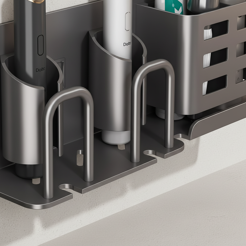 Wandgemonteerde aluminium houder
