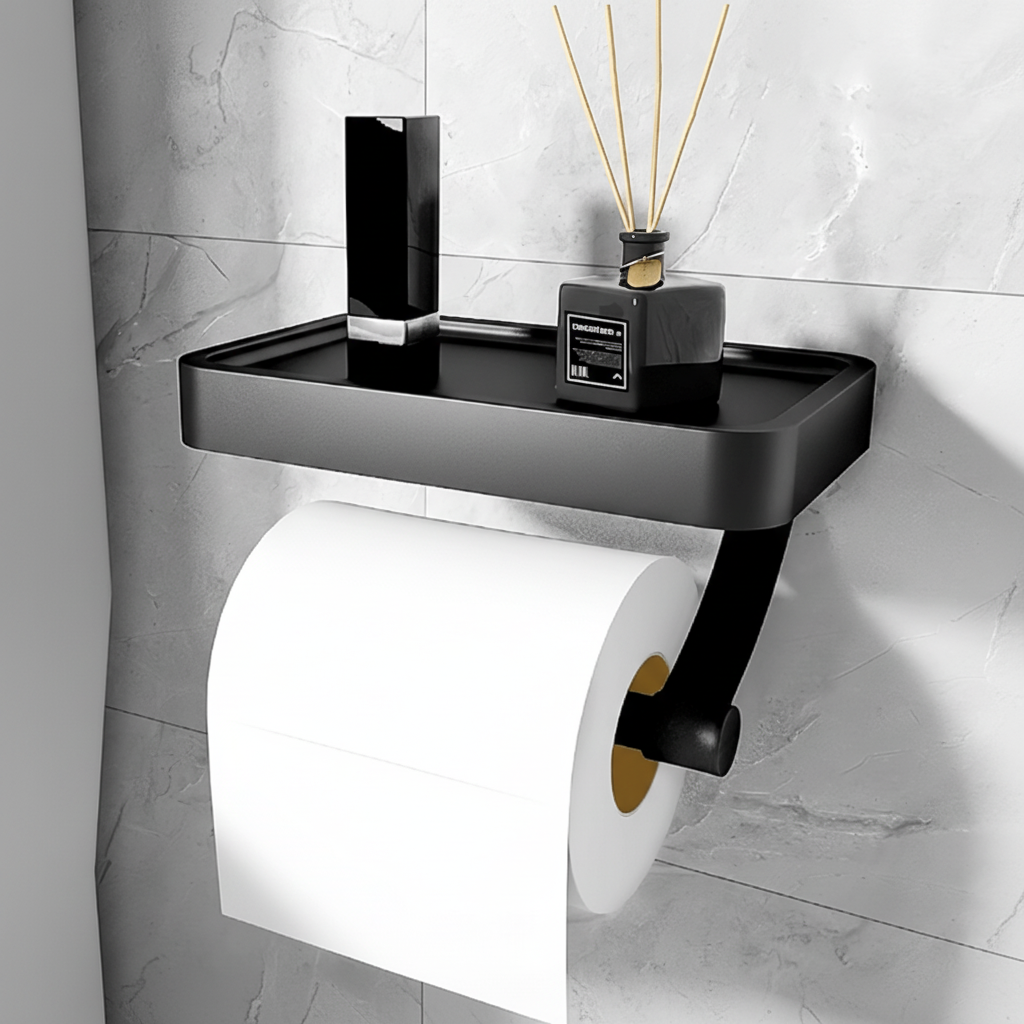 Muurbevestigde toiletpapierhouder