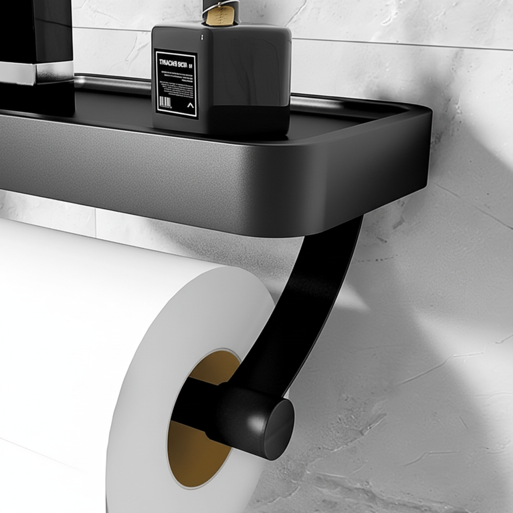 Muurbevestigde toiletpapierhouder