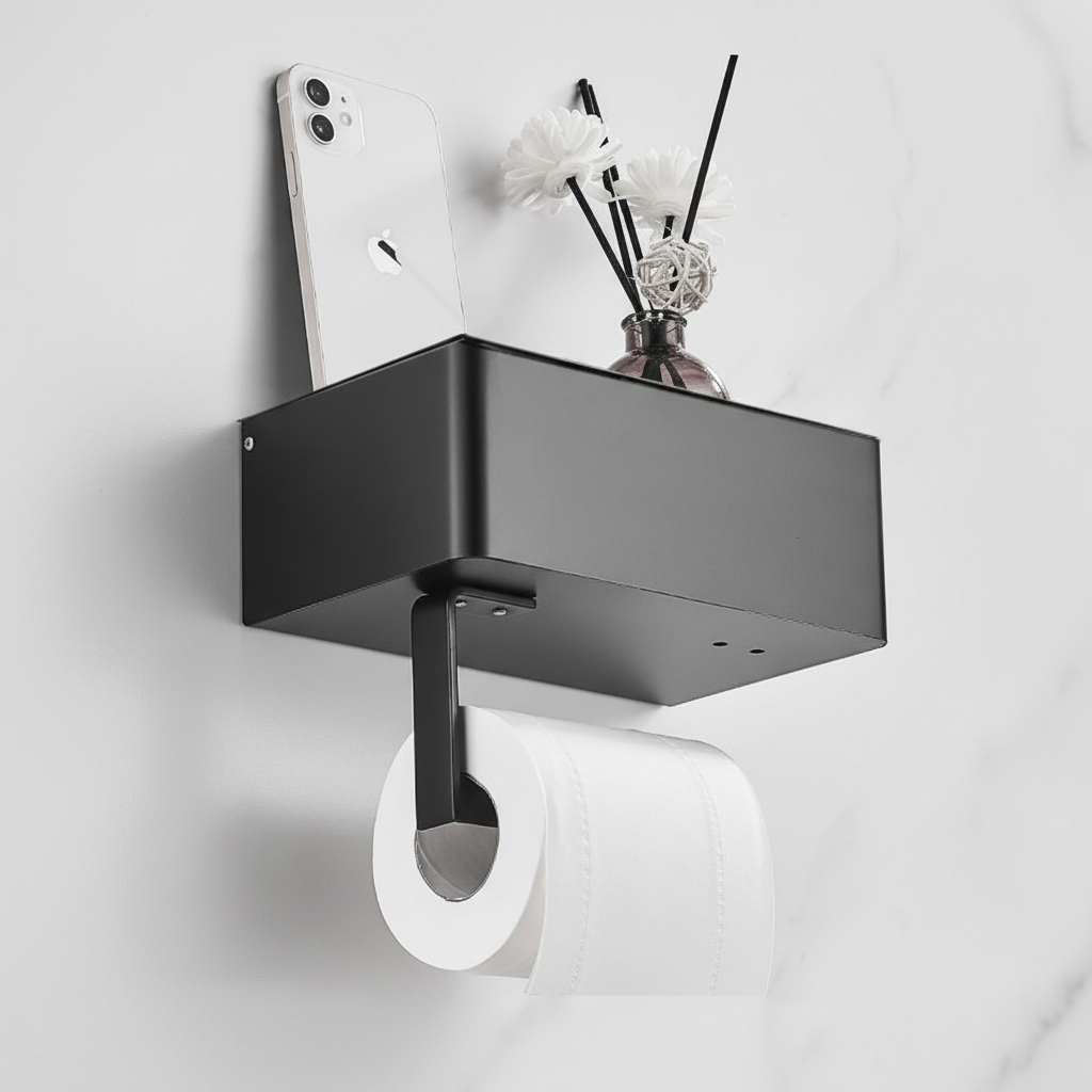 Wandgemonteerde toiletpapierhouder