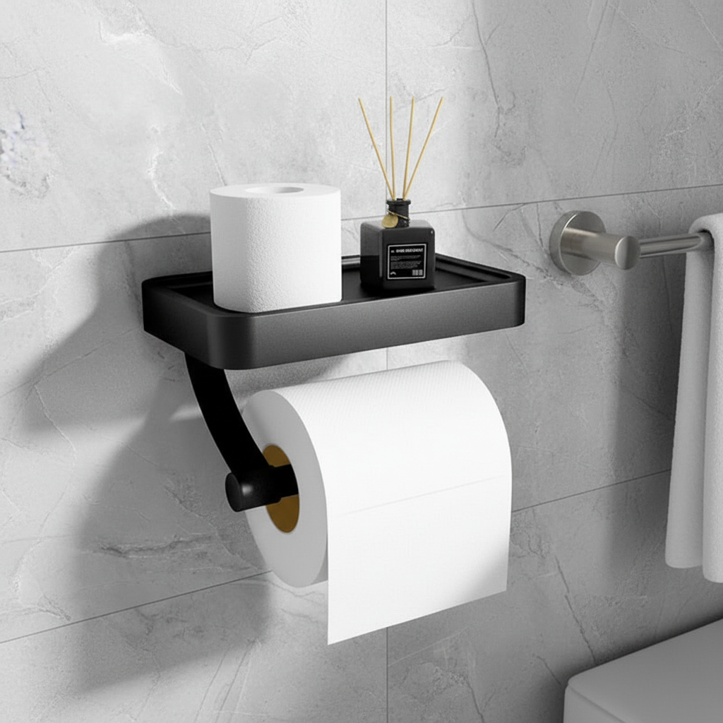 Wandgemonteerde toilettenpapierhouder – Noor