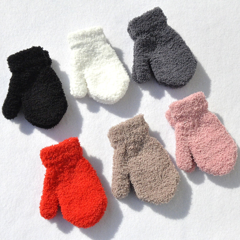 Winter kinderwanten met dikke plush fleece
