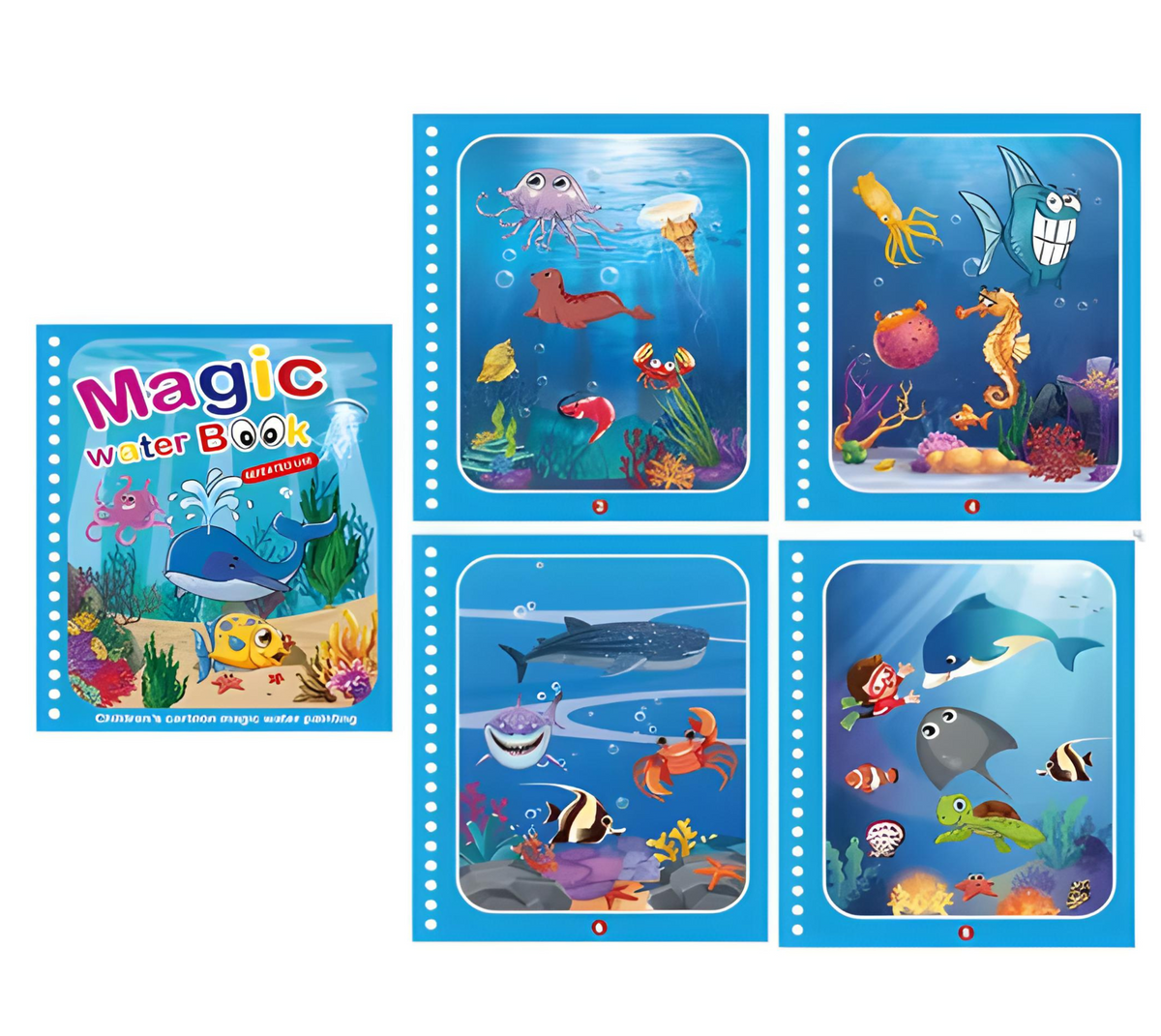 Waterkleurboekset – magisch kleurplezier zonder geknoei (set van 4) – inhoud: 4