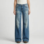 Jeans met wijde pijpen in retro snit
