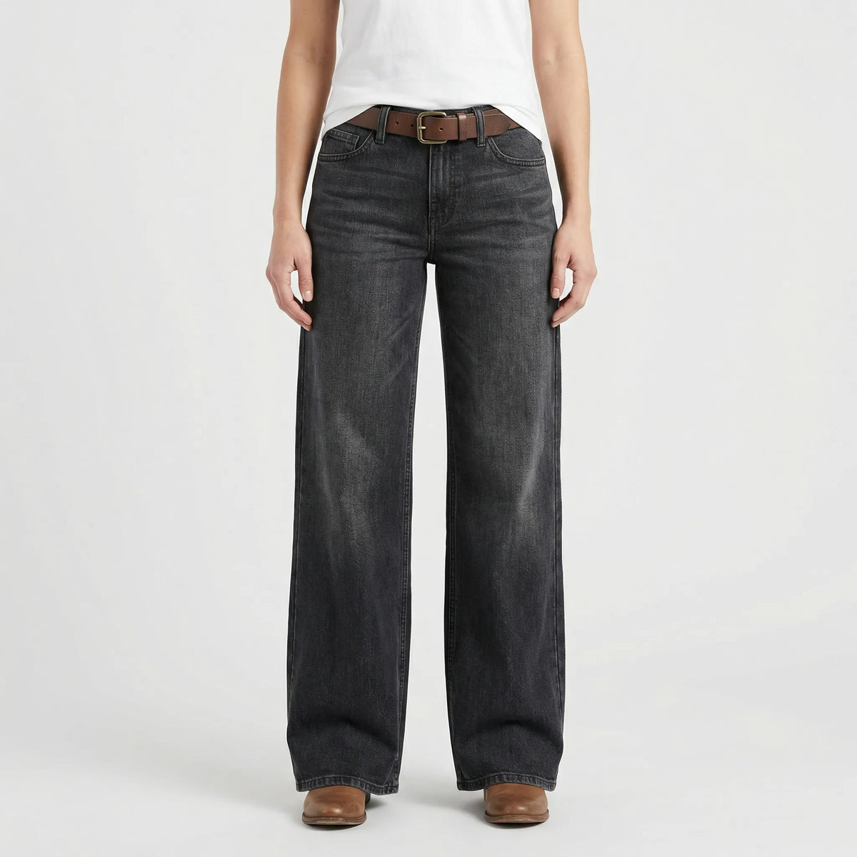 Jeans met wijde pijpen in retro snit