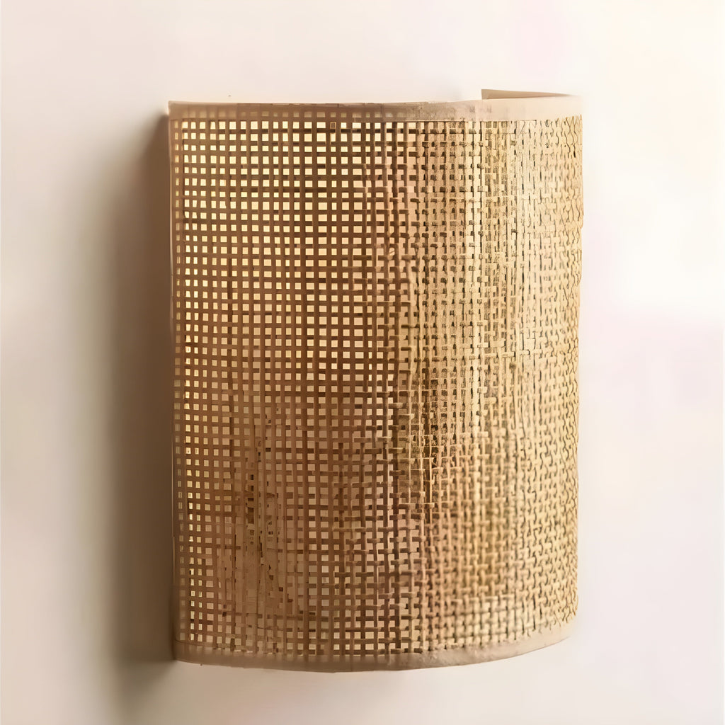 Eigentijdse rotan geweven wandlamp