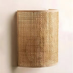 Eigentijdse rotan geweven wandlamp