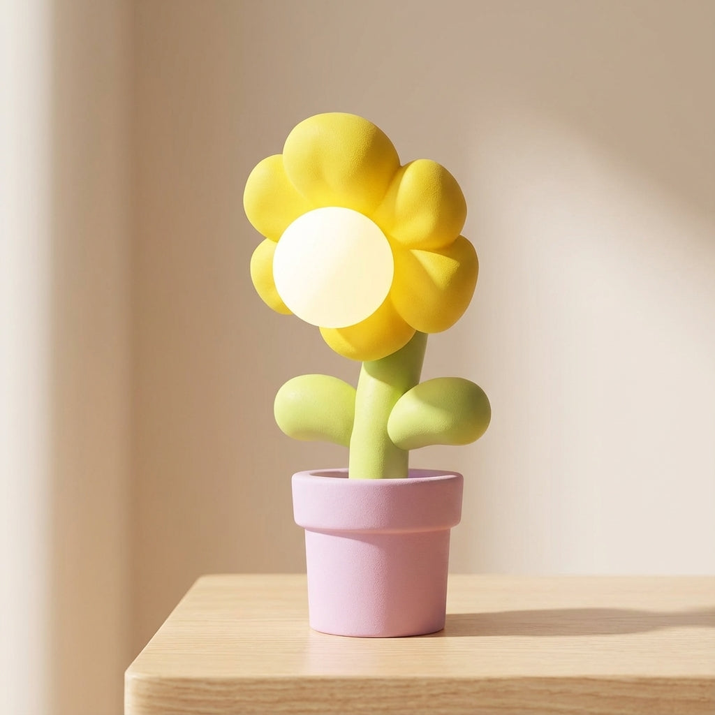 Speelse tafellamp met bloemen — afbeelding 2