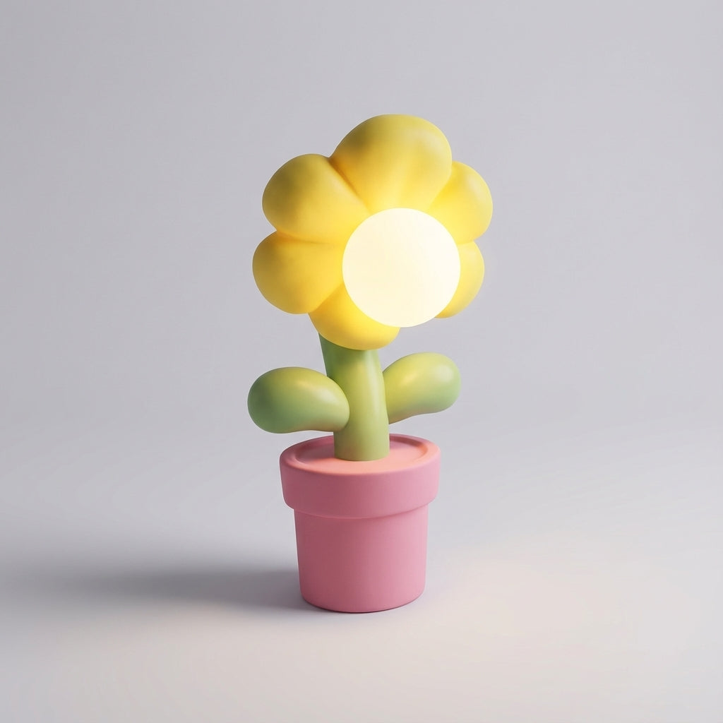 Speelse tafellamp met bloemen