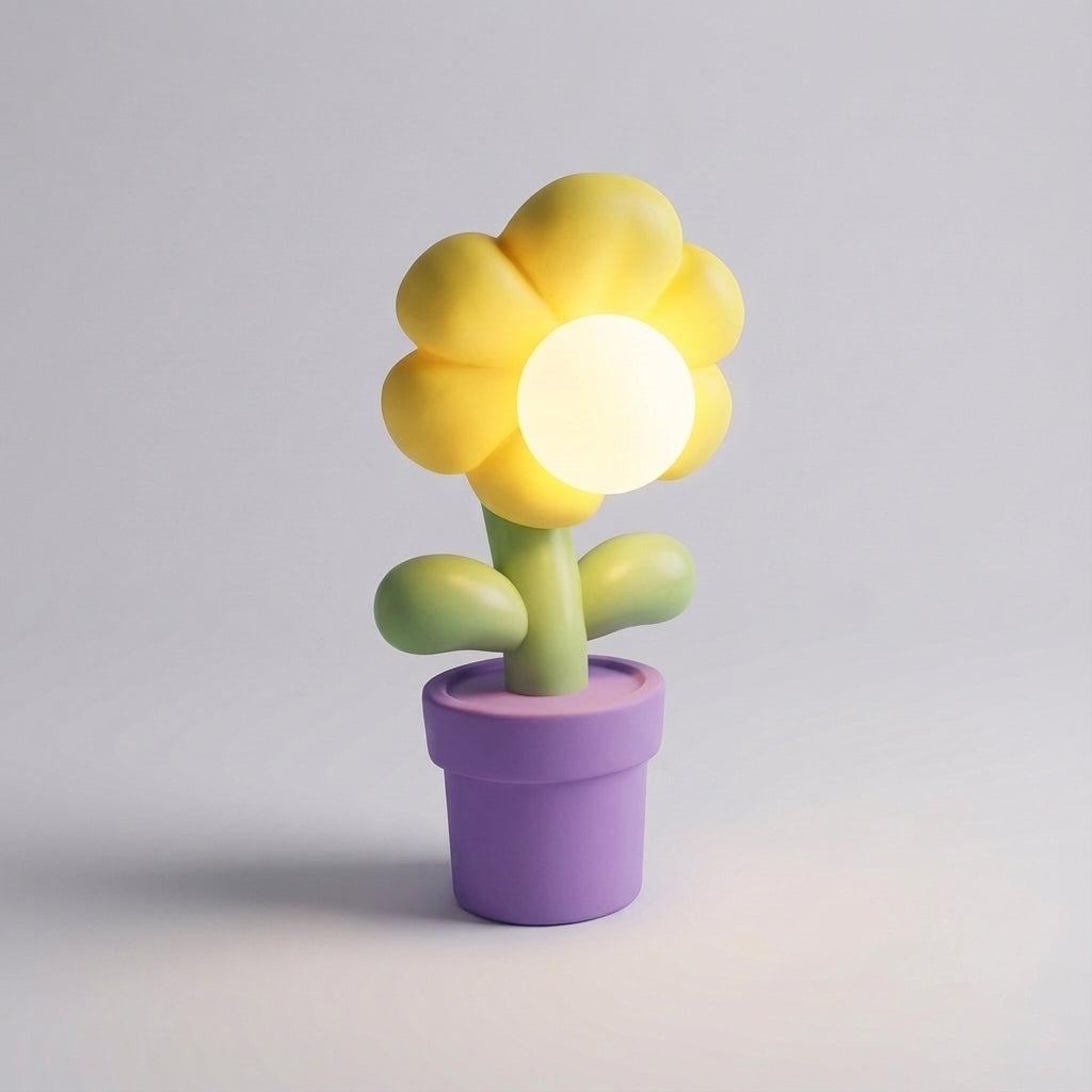 Speelse tafellamp met bloemen