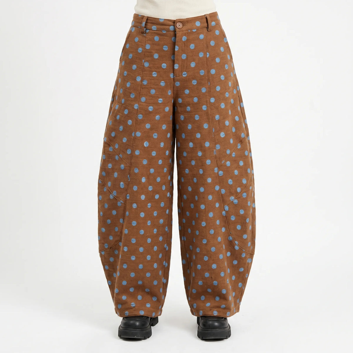 Wijde barrel-leg broek