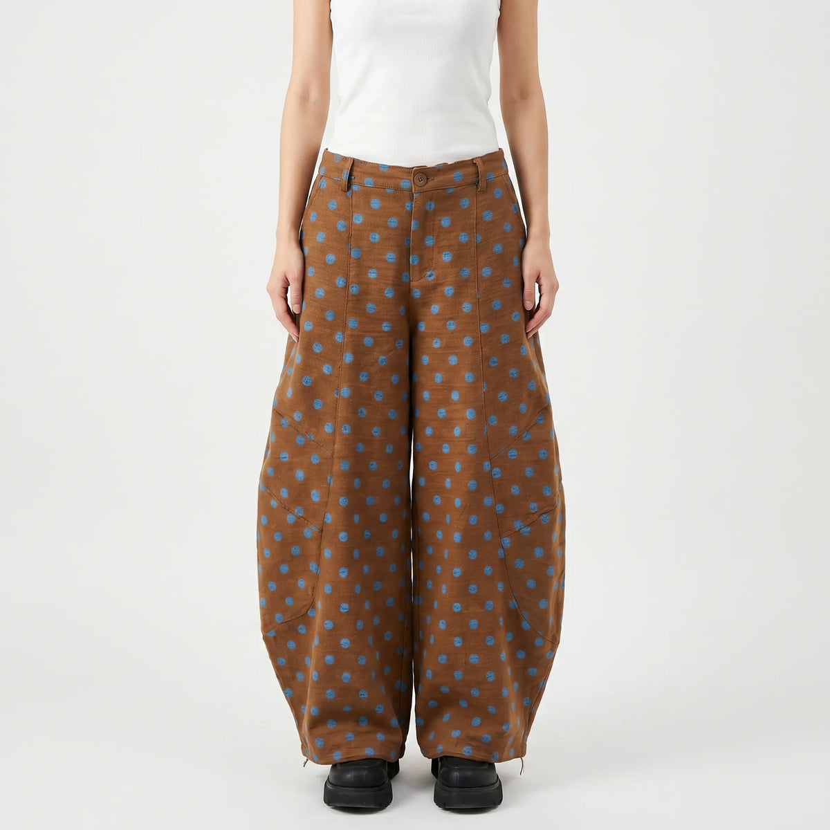 Wijde barrel-leg broek